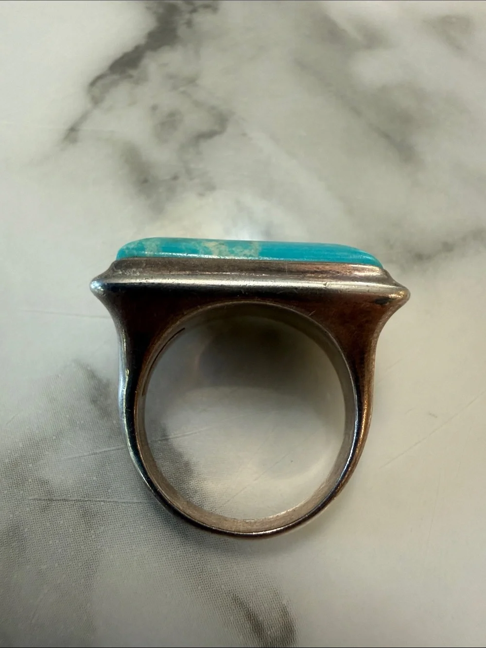 RLM Studios silver and turquoise ring, size 7.